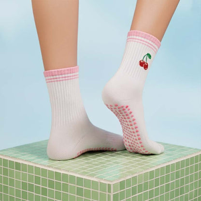 Crew Non Slip Grip Socks - Cherry