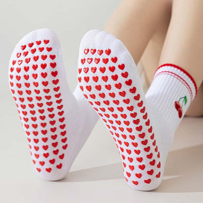 Crew Non Slip Grip Socks - Cherry
