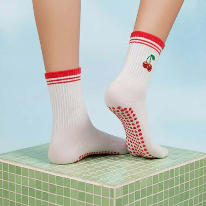 Crew Non Slip Grip Socks - Cherry