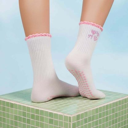 Crew Non Slip Grip Socks - Cherry